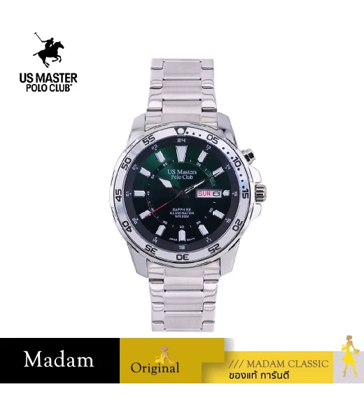 นาฬิกาข้อมือ US MASTERS POLO CLUB USM-EC09B-GN-BK TITAN BOLT DAY-DATE 42 MM,GREEN / BLACK