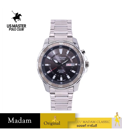 นาฬิกาข้อมือ US MASTERS POLO CLUB USM-EC09B-GY-BK TITAN BOLT DAY-DATE 42 MM,GREY / BLACK