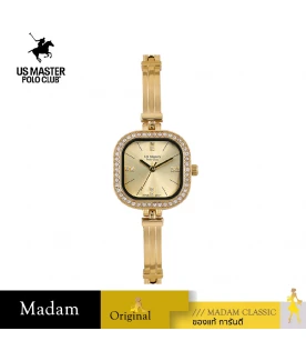 นาฬิกาข้อมือ US MASTERS POLO CLUB USM-EC11-GD FIRST LADY DIAMOND SQUARE 24 MM,GOLD