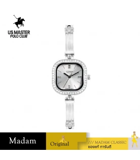 นาฬิกาข้อมือ US MASTERS POLO CLUB USM-EC11-WE FIRST LADY DIAMOND SQUARE 24 MM,WHITE