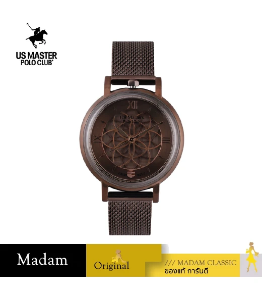 นาฬิกาข้อมือ US MASTERS POLO CLUB USM-EC14-IPBR HARMONY ANCIENT SWISS 37.5 MM,PLATING BROWN