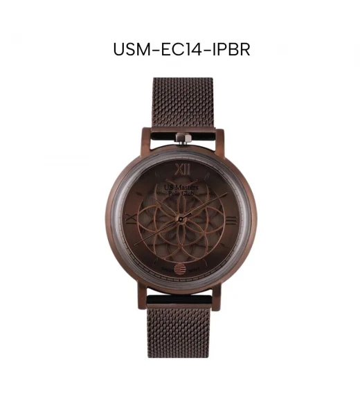 นาฬิกาข้อมือ US MASTERS POLO CLUB USM-EC14-IPBR HARMONY ANCIENT SWISS 37.5 MM,PLATING BROWN