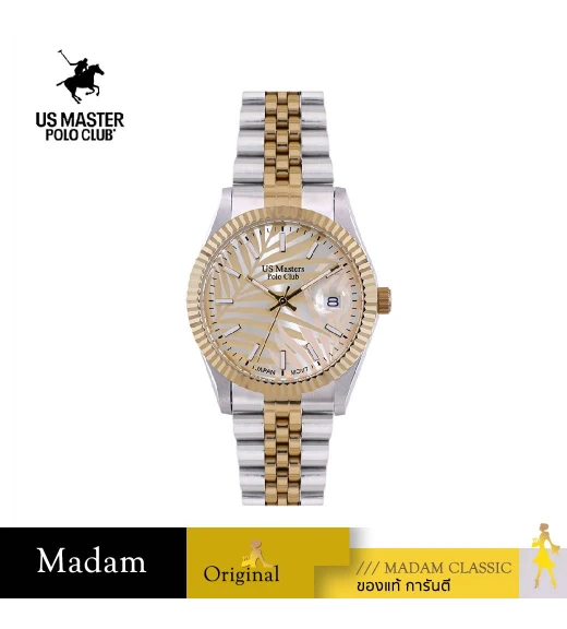 นาฬิกาข้อมือ US MASTERS POLO CLUB USM-EC15-SGD-GD ABRAHAM JUNGLE DAY-DATE 40 MM,SILVER GOLD / GOLD