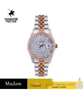 นาฬิกาข้อมือ US MASTERS POLO CLUB USM-EC15-SRG-WE ABRAHAM JUNGLE DAY-DATE 40 MM,SILVER ROSEGOLD / WHITE