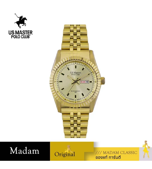 นาฬิกาข้อมือ US MASTERS POLO CLUB USM-EC18-GD ABRAHAM LADY DAY-DATE 31 MM,GOLD