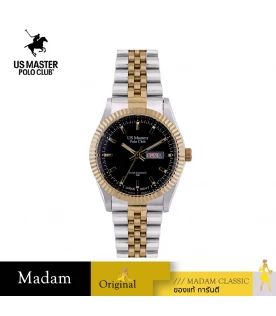 นาฬิกาข้อมือ US MASTERS POLO CLUB USM-EC18-SGD-BK ABRAHAM LADY DAY-DATE 31 MM,SILVER GOLD / BLACK