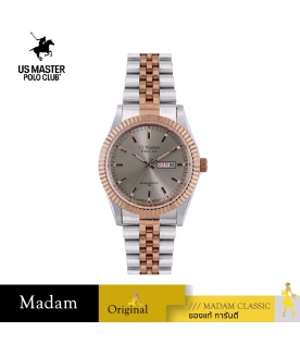 นาฬิกาข้อมือ US MASTERS POLO CLUB USM-EC18-SRG-GY ABRAHAM LADY DAY-DATE 31 MM,SILVER ROSEGOLD / GREY