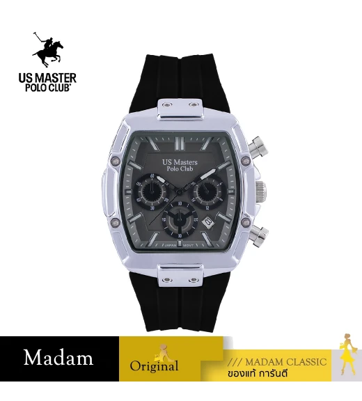 นาฬิกาข้อมือ US MASTERS POLO CLUB USM-ED01-BK-GY RX-1 SPORTS CHRONO DATE 41 MM,BLACK / GREY