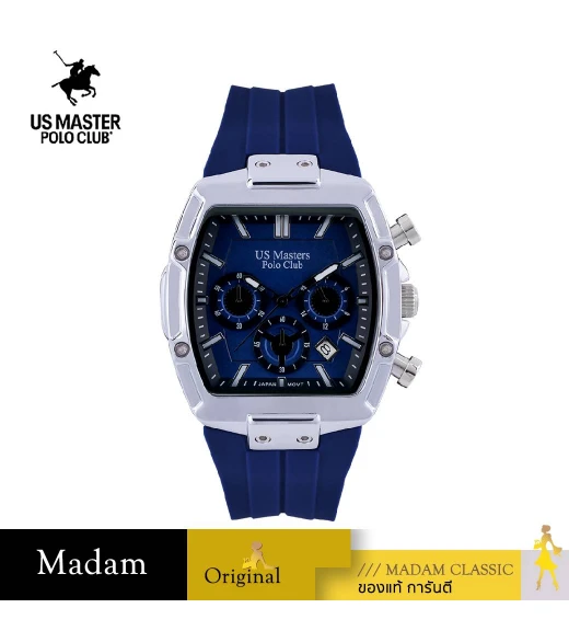 นาฬิกาข้อมือ US MASTERS POLO CLUB USM-ED01-BU-BU RX-1 SPORTS CHRONO DATE 41 MM,BLUE / BLUE