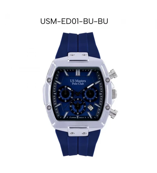 นาฬิกาข้อมือ US MASTERS POLO CLUB USM-ED01-BU-BU RX-1 SPORTS CHRONO DATE 41 MM,BLUE / BLUE