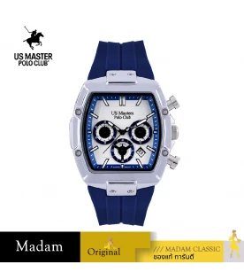นาฬิกาข้อมือ US MASTERS POLO CLUB USM-ED01-BU-WE RX-1 SPORTS CHRONO DATE 41 MM,BLUE / WHITE