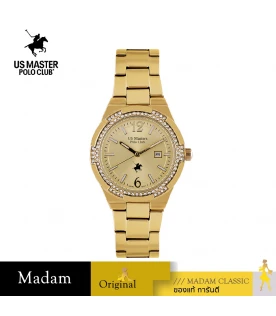 นาฬิกาข้อมือ US MASTERS POLO CLUB USM-EE03-GD FIRST LADY LUXE DIAMOND DATE 33 MM,GOLD
