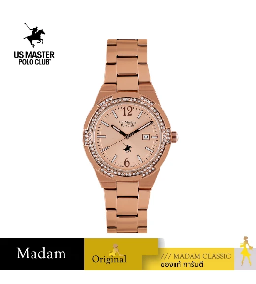 นาฬิกาข้อมือ US MASTERS POLO CLUB USM-EE03-RG FIRST LADY LUXE DIAMOND DATE 33 MM,ROSEGOLD