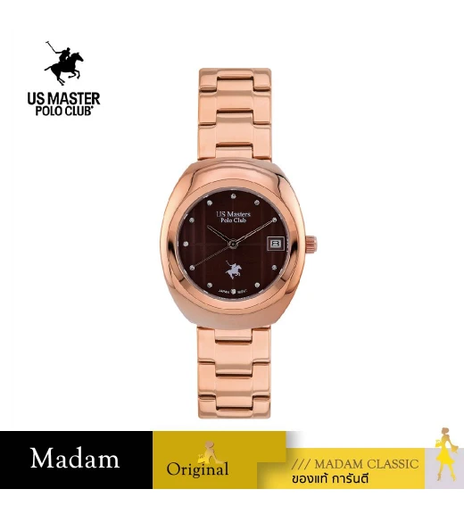 นาฬิกาข้อมือ US MASTERS POLO CLUB USM-EE05-RG-BR SUMMIT ELITE DATE 32 MM,ROSEGOLD / BROWN