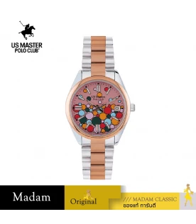 นาฬิกาข้อมือ US MASTERS POLO CLUB USM-EE06-SRG-PK NEW YORK COLOR BALL DATE 31 MM,SILVER ROSEGOLD / PINK
